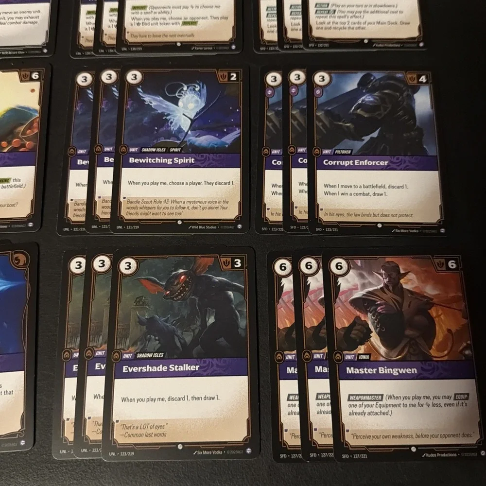 Riftbound Purple Playset Lot 48 Cards Total Chaos Rune UNL & SFD